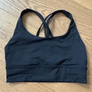 Lululemon Energy Longline Bra Medium Support, B–D Cups - Size 6 - Black - EUC
